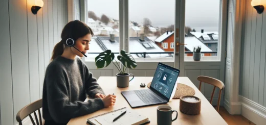 Woman in norway on video therapy call at home with secure telemedicine app